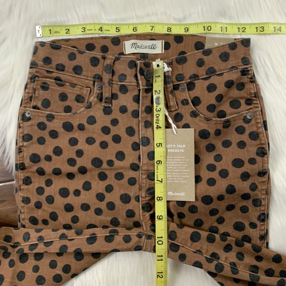 Madewell Women's Size 24 Leopard Dot 10" High Rise Skinny Jeans K1881 - Picture 4 of 9